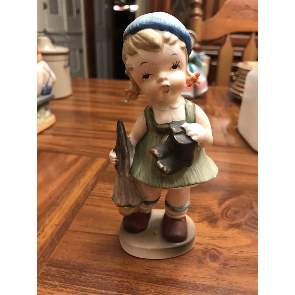 vintage enesco‎ Girl Rainy Boots Umbrella Japan 6 Inches